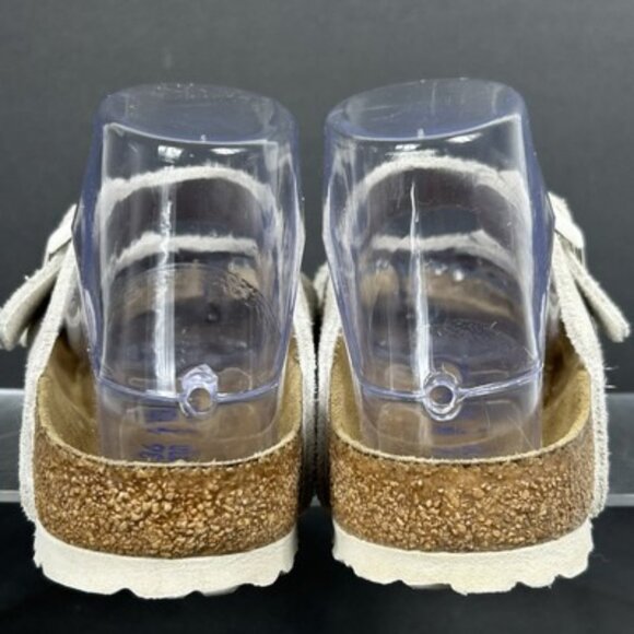 Birkenstock Arizona Womens Sz 36 US 5-5.5 NARROW Antique White Suede Sandals - Picture 3 of 16